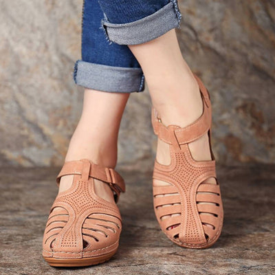 Sandales Compensées en Similicuir pour Femme – Confort Quotidien & Style Moderne