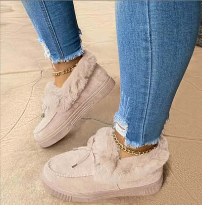 Mocassins Fourrés Femme – Chaussures d’Hiver Confortables