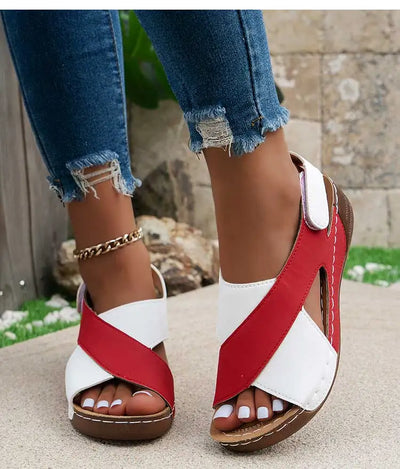 Sandales Compensées Confort Bi-Couleur - Thalia
