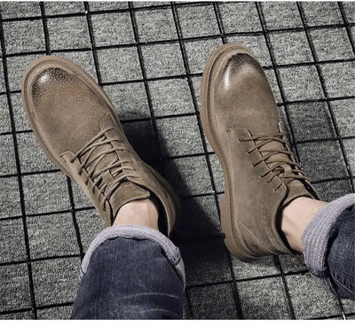 Chaussures Montantes Homme en Suédine avec Semelle Antidérapante