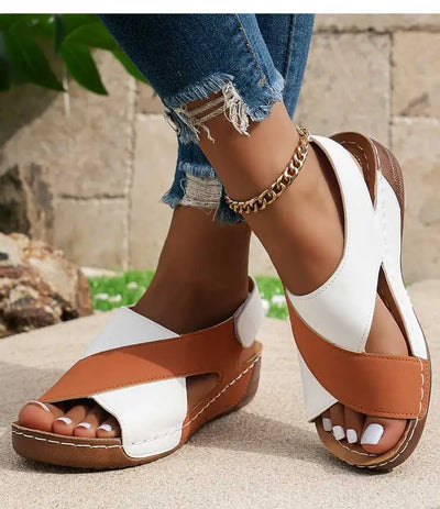 Sandales Compensées Confort Bi-Couleur - Thalia