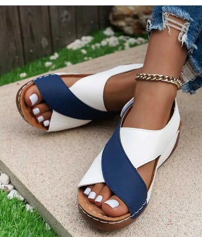 Sandales Compensées Confort Bi-Couleur - Thalia