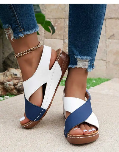 Sandales Compensées Confort Bi-Couleur - Thalia